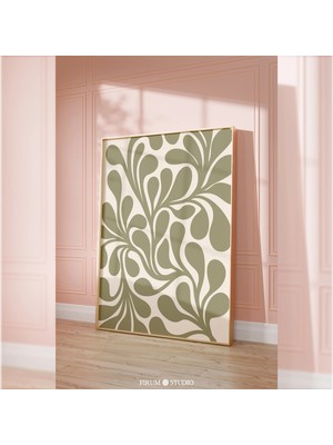 Ninastore Adaçayı Yeşili Botanik Sanat Baskısı/soyut Organik Duvar Dekoru (Dijital Indirme)