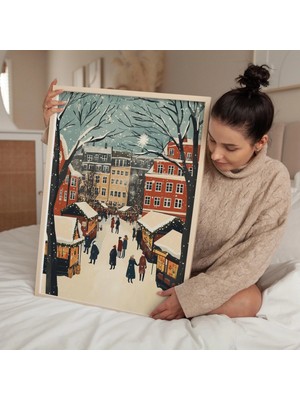 Ninastore Retro Noel Pazarı Baskısı: Yüzyıl Ortası Tatil Duvar Sanatı (Dijital Indirme)