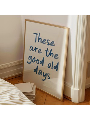 Ninastore Eski Güzel Günler Temalı Lacivert Duvar Sanatı Baskısı / Mavi Trend Dijital Baskı / Retro Poster Est
