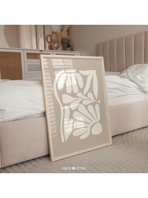 Ninastore Nötr Botanik/ Japandi Duvar Sanatı/ Organik Minimalist/ Bej Duvar Sanatı/ Dijital Baskı/ Organik Duv