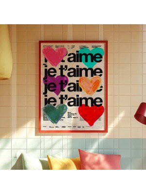 Ninastore Seni Seviyorum Kalp Posteri: Kitsch Psychedelic Duvar Sanatı (Dijital Indirme)