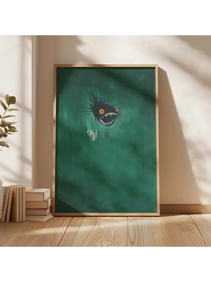Ninastore Fener Balığı Sanat Baskısı: Karanlık Okyanus Canavarı Illüstrasyonu (Dijital Indirme)
