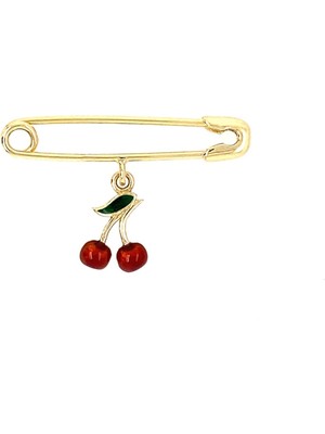 Kayra Mücevher Kiraz Mevsimi Altın Çocuk Iğnesi ÇM09