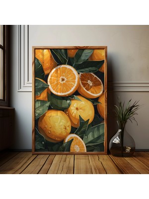 Ninastore Sulu Portakallar Posteri: Mutfak Turunçgil Duvar Dekoru