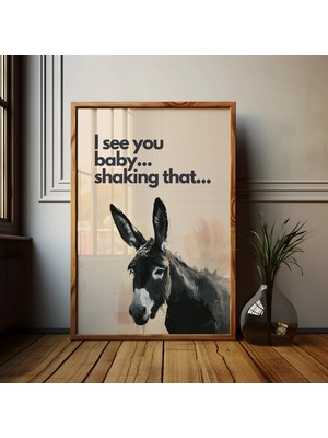 Ninastore Mizahi Eşek Posteri: Eğlenceli Hayvan Sanatı Baskısı