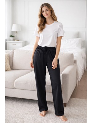 Remsa Kadın Penye Kumaş Tek Pijama Alt 16 Siyah