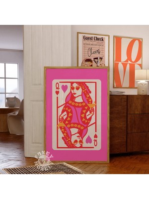 Ninastore Kupa Kraliçesi Oyun Kartı/ Eğlenceli Duvar Sanatı Baskısı Şık Yurt Odası Dekorasyonu Dopamin Poster