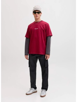 Jack & Jones Normal Paça Siyah Erkek Kargo Pantolon 12288610 Jpstkane Ivan Cargo Jogger