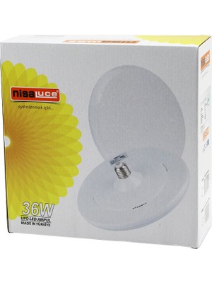 Go İthalat Nisaluce EAMP-063/KB 36W E27 Ufo Tipi LED Lamba Ampul Kristal Desenli Mika Pls.kapak 6400K - 3240LÜMEN (5517)