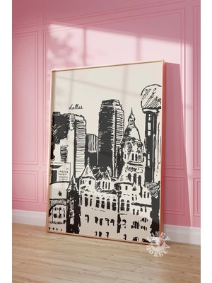 Ninastore Retro Dallas Baskısı/ Trendi Duvar Sanatı/ Şehir Gezi Posteri/ Yazdırılabilir Sanat/ Dijital Baskıla