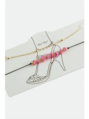 Datatek 2 Adet Kırık Doğaltaşlı Zincir Halhal