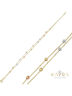 Kayra Mücevher Dorika Toplu Altın Bileklik AÇB40