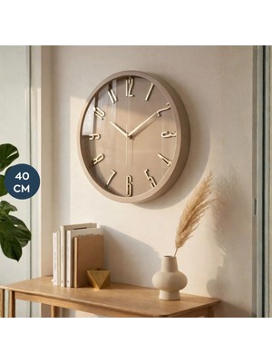 Homing Copper Kabartma Harfli Duvar Saati 40 cm