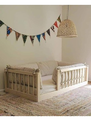 BRK Design Montessori Yer Yatağı Ayaksız Ahşap Çocuk Karyolası