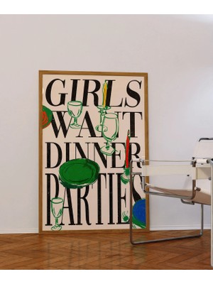 Ninastore Kızlar Akşam Yemeği Partileri Ister Baskısı: Psychedelic Bar Duvar Dekoru