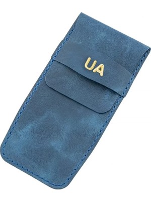 twingold Isme Özel Çok Amaçlı Aksesuar Kılıfı - %100 Rainbow Deri - AK01002 - Saks Mavisi