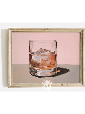 Ninastore Viski Baskısı/ Retro Bar Arabası Sanat Baskısı/ Iskoç Viski Kokteyl Tablosu/ Şık Kokteyl Baskılı San