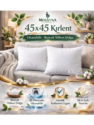 Mossyna 4'lü Ultra Kırlent Iç Yastık Boncuk Silikon Dolgun Farklı Ebat Seçeneği ve Yıkanabilir