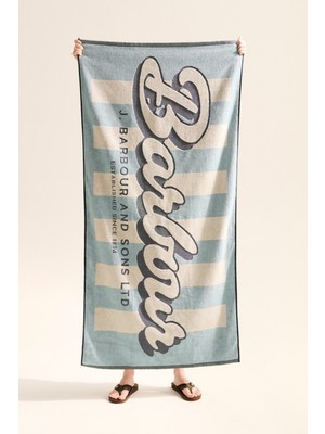 Barbour Archive Plaj Havlusu BU31 Surf Blue Logo
