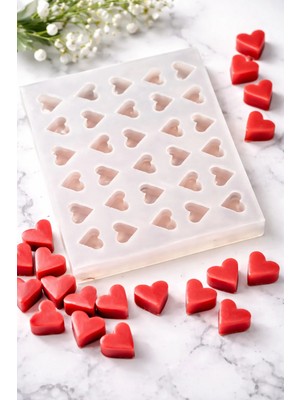 Helis Craft 30’lu Mini Kalp Silikon Kalıp – Sabun, Mum, Epoksi & Kokulu Taş Yapımı Için Esnek ve Dayanıklı