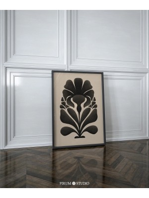 Ninastore Modern Botanik Indirilebilir Sanat Baskısı/ Koyu Estetik Ev Duvar Sanatı/ Soyut Siyah Çiçekli Duvar