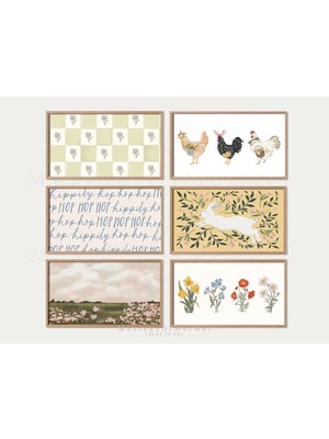 Ninastore Samsung Tv Sanatı Bahar Seti (7 Parça) / Çerçeveli Tv Sanatı Paketi / Paskalya Temalı Çerçeveli Tv S