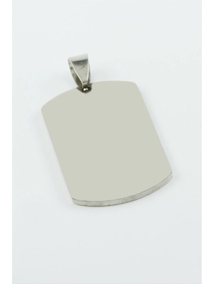 Datatek Künye Isim Yazılabilir Çelik Kolye Ucu 2*3,5 cm