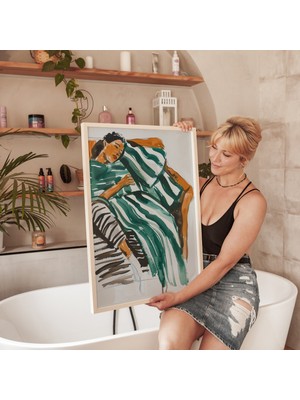 Ninastore Matisse Tarzı Kadın Sanat Baskısı: Modern Rahatlama Illüstrasyonu (Dijital Indirme)