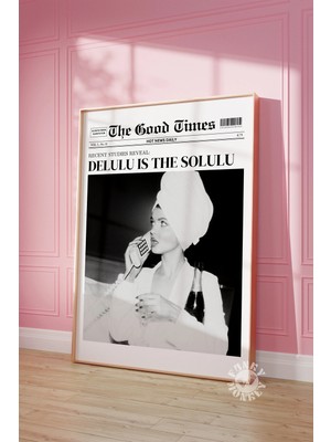 Ninastore Trendy Delulu, Solulu Gazetesi Manşet Baskısı Posteri/üniversite Öğrenci Dairesi Posteri/şık Duvar S