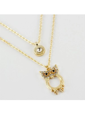 Datatek Baykuş Figürlü Yeni Sezon Ikili Kolye