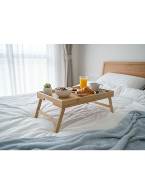 Mihres Katlanır Ayaklı Bambu Keyif Tepsisi