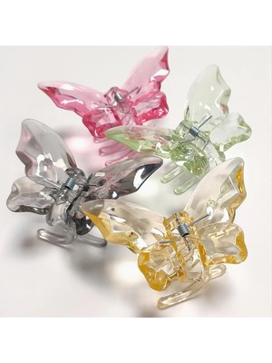 Datatek 6 cm Kelebek Şeffaf Renkli Mandal Toka 1 Adet