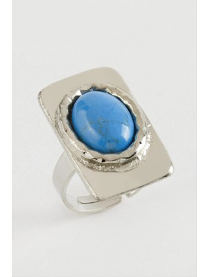 Datatek Dikdörtgen Turkuaz Taşlı Yüzük