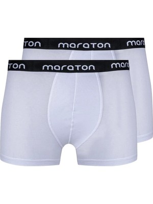 Maraton 2'li Erkek   Beyaz Boxer