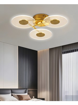 Apliqa Callista 3'lü Gold 3 Renkli Modern Plafonyer LED Avize