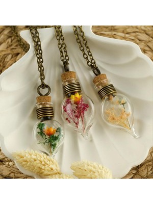 Renklime Mantar Tıpalı Fanus Canlı Kolye