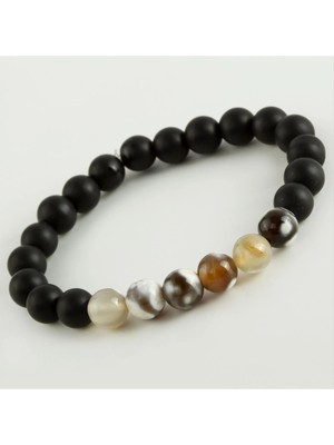 Renklime Akik & Mat Onix Doğaltaş Bileklik