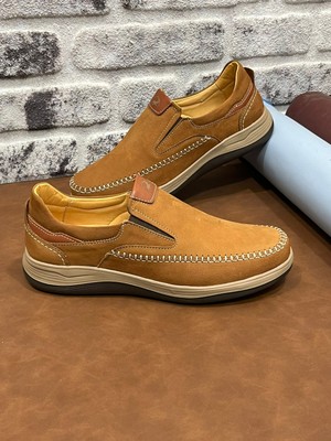 Derilax Hakiki Nubuk Deri Ortopedik Rahat Hafif Yumuşak Ekinci Erkek Ayakkabı