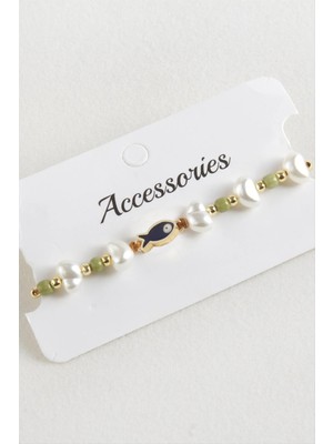 Datatek Balık Inci Boncuk Makrome Ip Bileklik