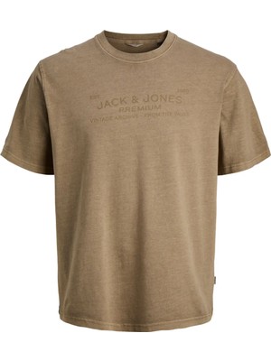 Jack & Jones Bisiklet Yaka Ekru Erkek T-Shirt 12293014 Jprbluaıden Ss Tee