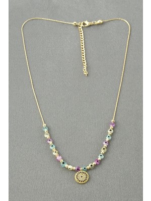 Datatek Nazar Boncuklu Zirkon Taşlı Kolye