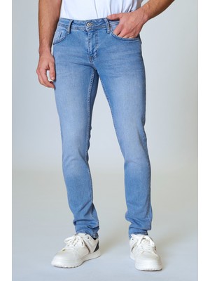Twister Panama 802-03 Light Blue Likralı Dar Kesim Erkek Kot Pantolon Açık Mavi