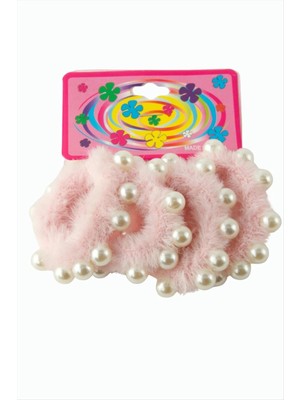 Datatek Incili Tüylü Havlu Lastikli Toka 4 Adet