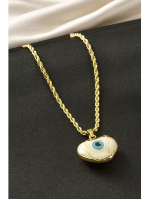 Datatek Kalp Nazar Çelik Kolye