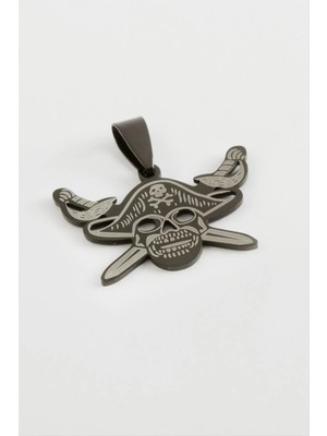 Datatek Kılıç Kuru Kafa Çelik Kolye Ucu 3 cm