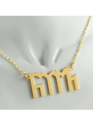 Renklime Türk Yazılı Uçlu Kolye