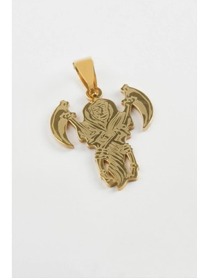 Datatek Baltalı Kuru Kafa Çelik Kolye Ucu 2,5 cm