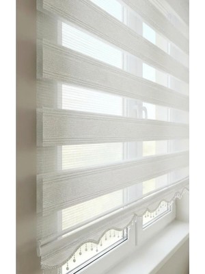 BBB Pliseli Zebra Stor Perde Gümüş Simli Boncuklu PLS_V01