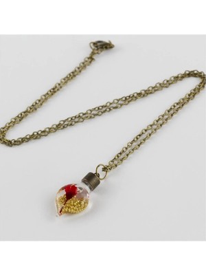 Renklime Sulu Çiçek Fanus Canlı Kolye