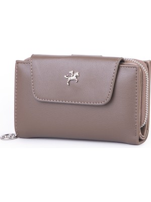 Nas Bag Kadın Orta Boy Çok Kartlıklı ve Bozuk Para Gözü Vizon Dona